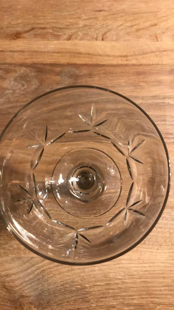 Val saint Lambert verres modèle olive cristal Noël, Comme neuf, Cristal