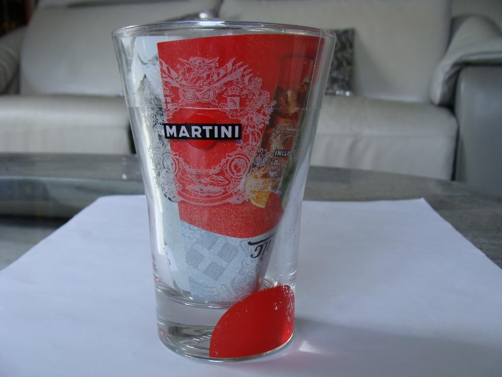 verre Martini avec écusson Ange blanc, vintage, neuf, Collections, Enlèvement ou Envoi, Neuf