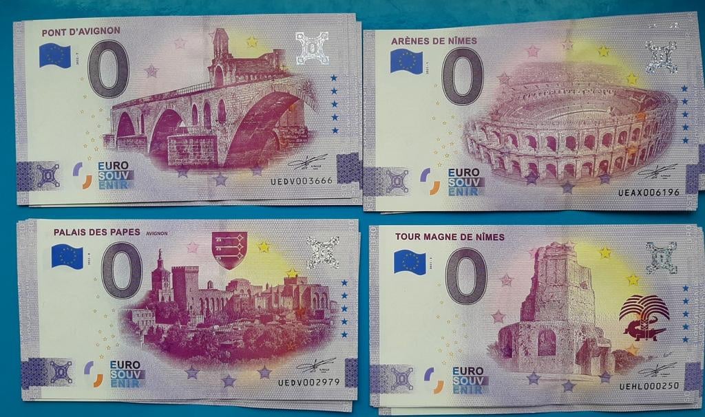 0 euro : Nîmes en Avignon Frankrijk, Postzegels en Munten, Bankbiljetten | Europa | Eurobiljetten, Ophalen of Verzenden, Frankrijk