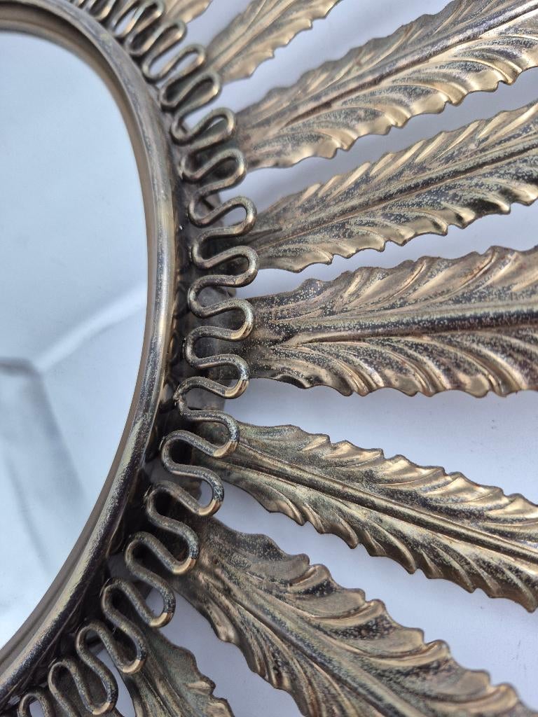 Hollywood Regency stijl Sunburst muurspiegel, *, Gebruikt, *, Rond