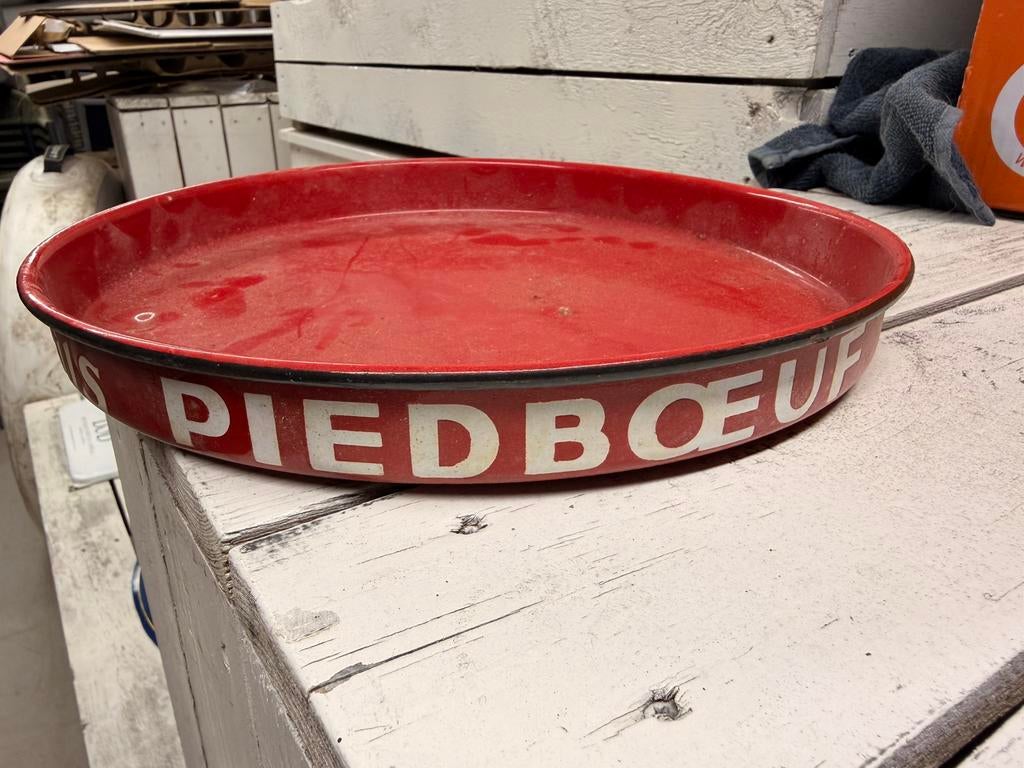 Plateau émail pied bœuf, Verzamelen, Merken en Reclamevoorwerpen, Ophalen, Zo goed als nieuw