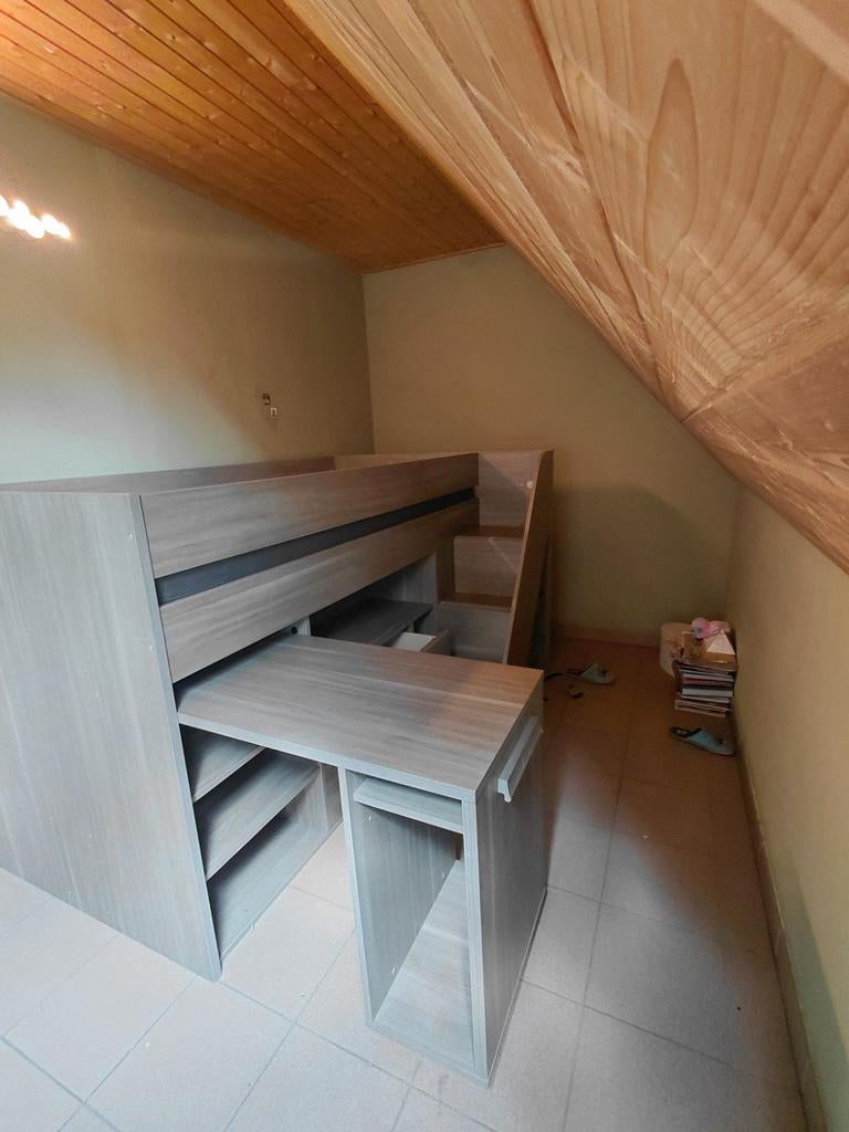 Hoogslaper met bureau, kast én matras, Antiek en Kunst, Ophalen