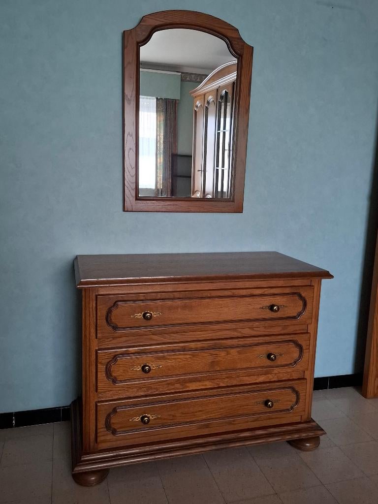 commode + bijhorende spiegel, 3 ou 4 tiroirs, Moins de 100 cm, Enlèvement, Utilisé