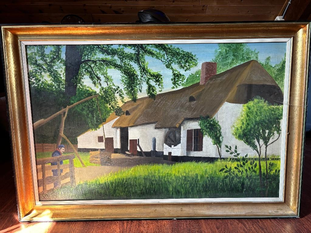 schilderij Wellenshoeve Bokrijk, Antiek en Kunst, Ophalen