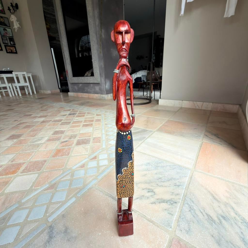 Afrikaans beeld, Antiquités & Art, Art | Sculptures & Bois, Statue, Bois, Afrique, Rouge, Fait main, Enlèvement