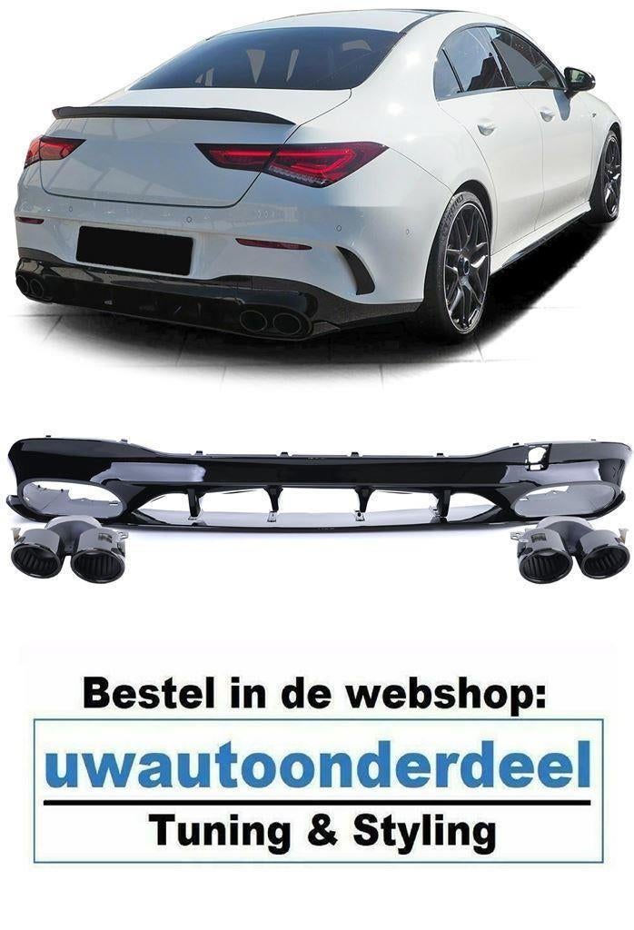 AMG Look Uitlaat Zwart Dubbel Diffuser Voor Mercedes CLA C11, Verzenden
