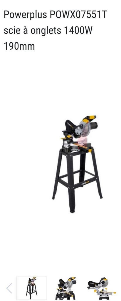 Scie à onglet Powerplus 1400W – modèle POWX07551T, Enlèvement