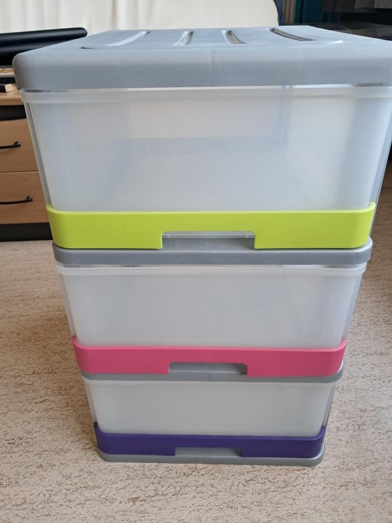 Plastic ladenblok (3 schuiven), Ophalen, Gebruikt, 3 of 4 laden, Minder dan 100 cm