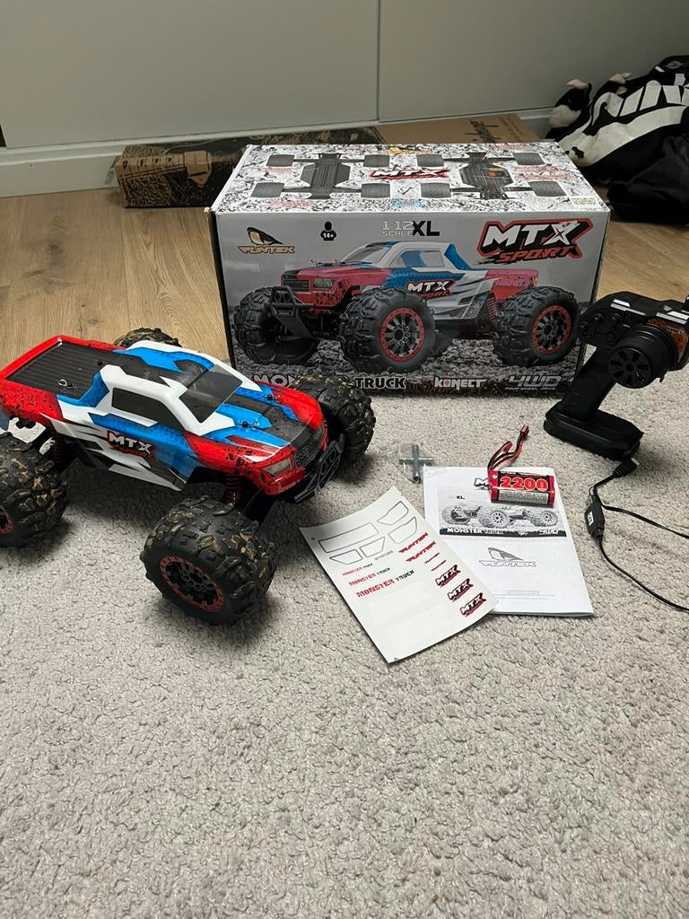 Monster Truck RC Funtek MTX Sport 1:12 XL 4x4, Hobby en Vrije tijd, Ophalen, Zo goed als nieuw