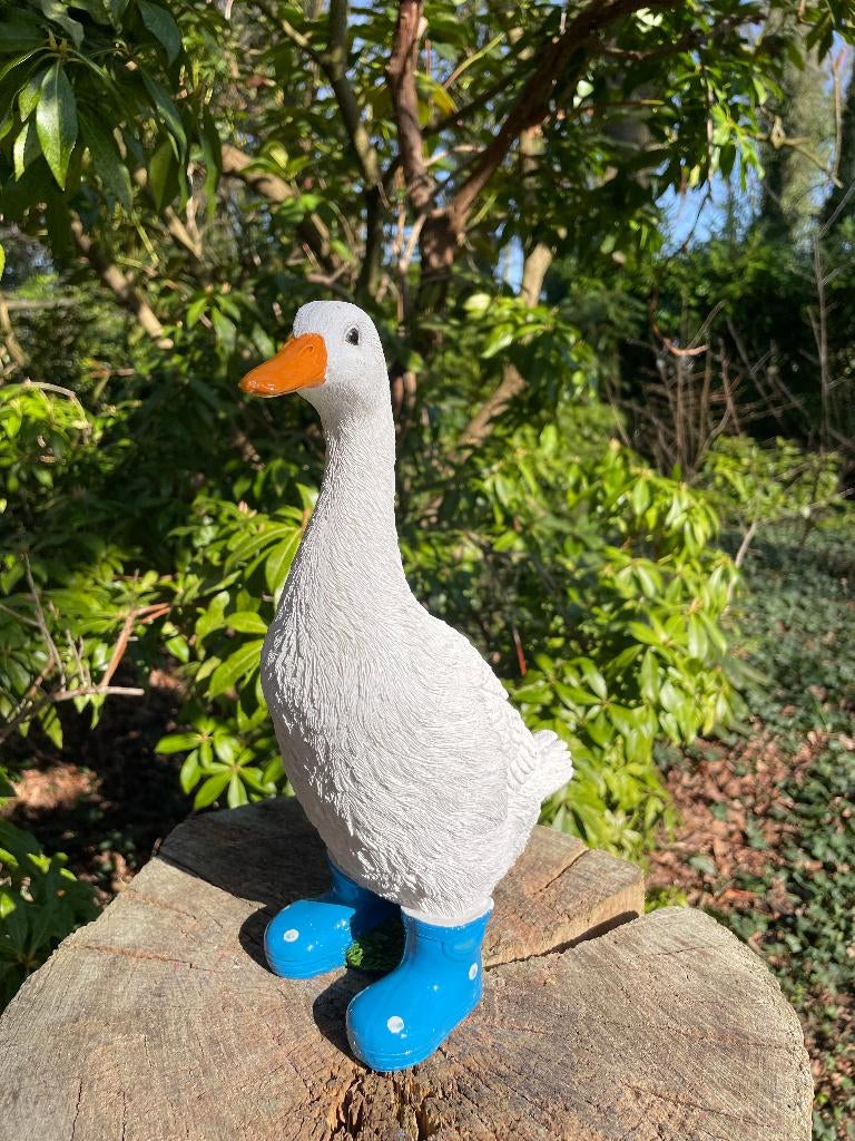 Gans laarsjes, kinder, vijver Blauw 30cm, Tuin en Terras, Ophalen of Verzenden, Nieuw, Kunststof, Dierenbeeld