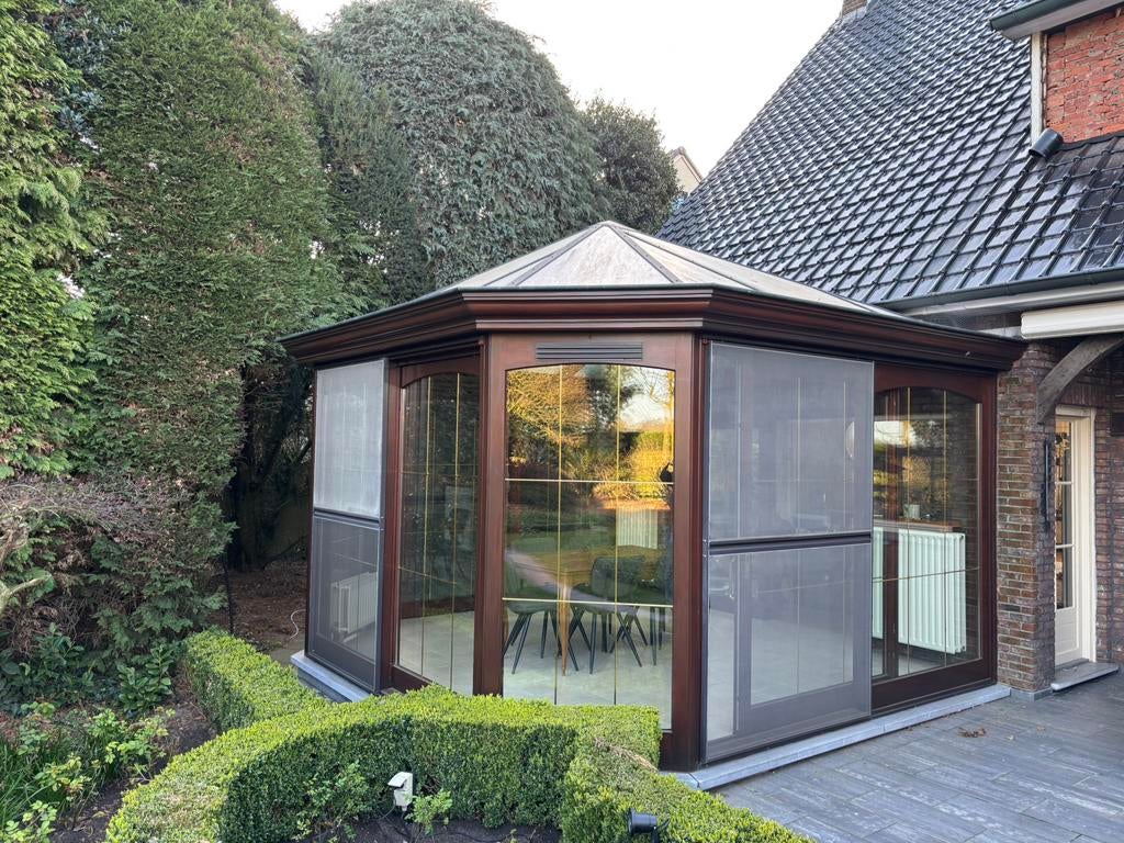 Serre hardhout met 3 schuifpuien, Doe-het-zelf en Bouw, Ophalen, Gebruikt, 225 cm of meer, Overige typen