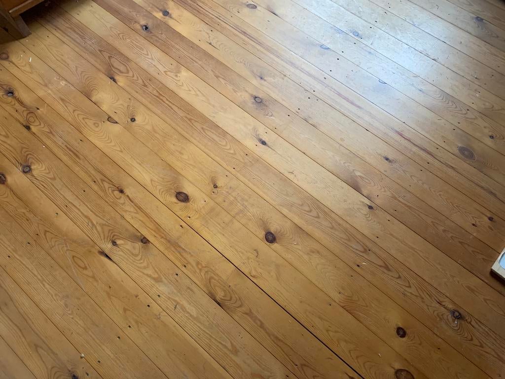 Houten plankenvloer - 55 m2, Doe-het-zelf en Bouw, Vloerdelen en Plavuizen, Ophalen, Gebruikt, Vloerdelen of -planken, 10 m² of meer