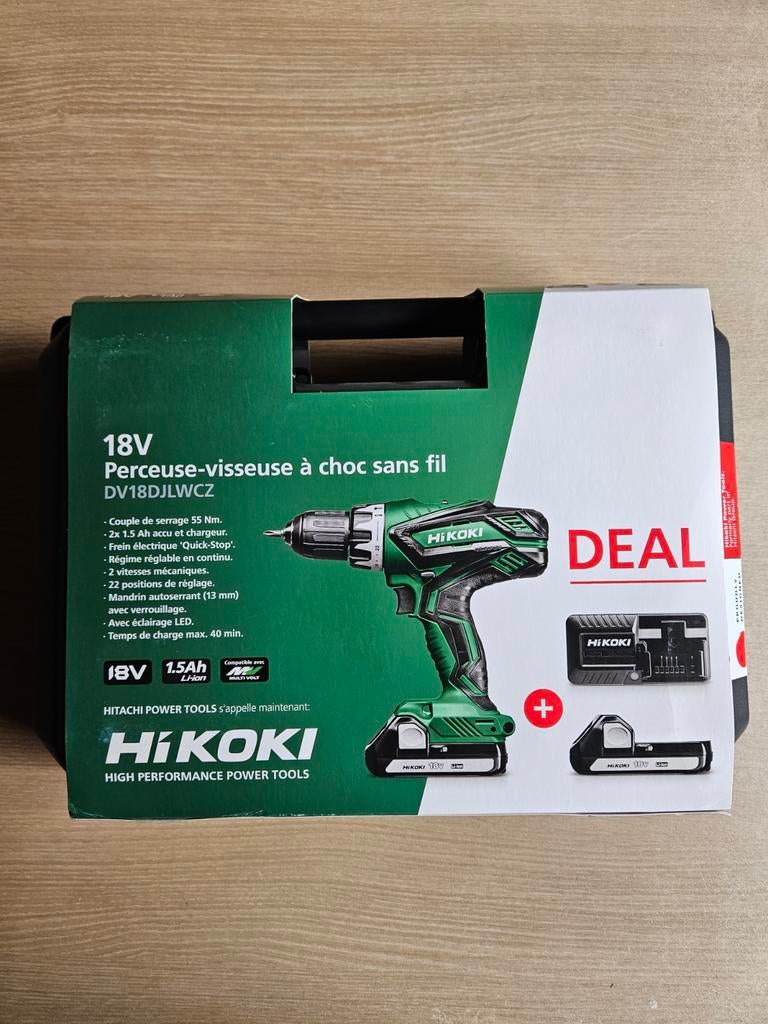 Perceuse à percussion à batterie Hikoki New 18 V dans un boî, Bricolage & Construction, Enlèvement