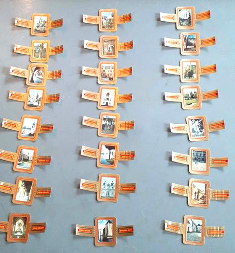 24 bagues de cigare serie abbayes et béguinages, Ophalen of Verzenden, Gebruikt, Sigarenbandjes