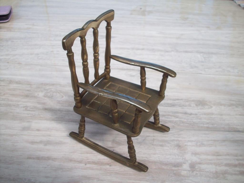 zeldzaam echt massieve geel koper schommel stoel., Antiek en Kunst, Ophalen of Verzenden, Koper