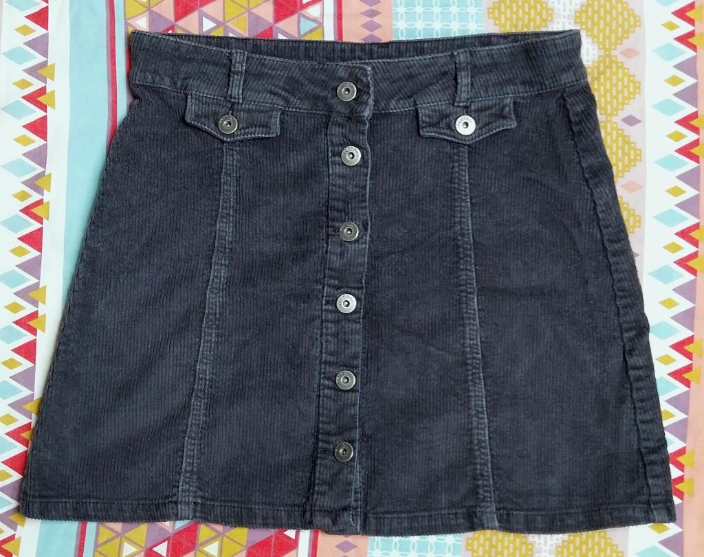 Trendy ribfluwelen rok – maat 40, Maat 38/40 (M), Zwart, Bel & Bo, Ophalen of Verzenden