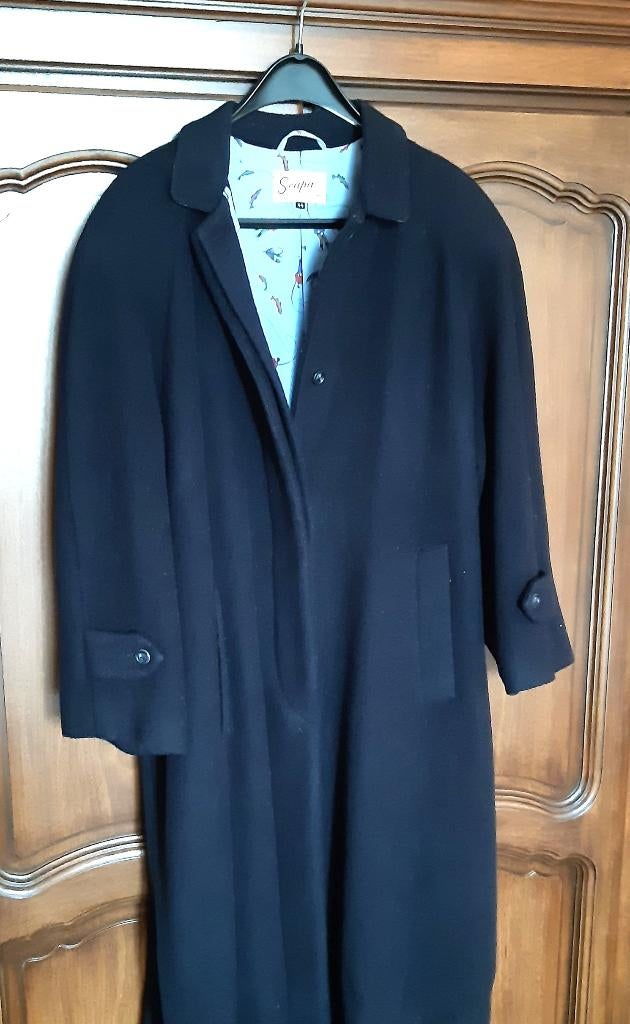 Lange dames wintermantel / jas maat 44, Kleding | Dames, Jassen | Winter, Ophalen, Blauw, Maat 42/44 (L), Gedragen