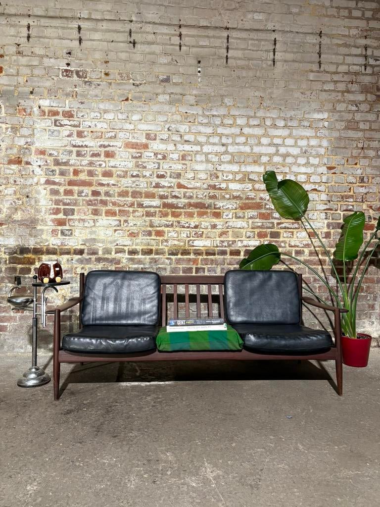 Canapé- banc - siege 2 place scandinave teck massif vintage, Enlèvement