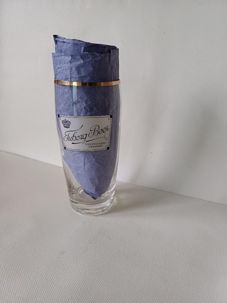 Oud bierglas Tuborg, boerke, 25cl, Ophalen of Verzenden, Zo goed als nieuw, Glas of Glazen, Overige merken