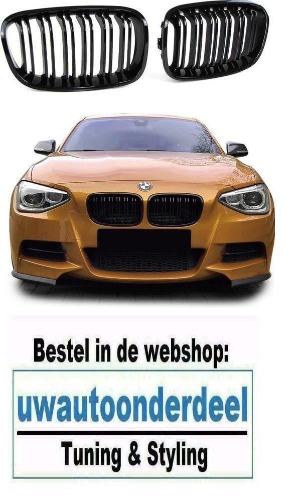 Grill Nieren Dubbele Spijl Zwart Voor Bmw 1 Serie F20 F21, Envoi