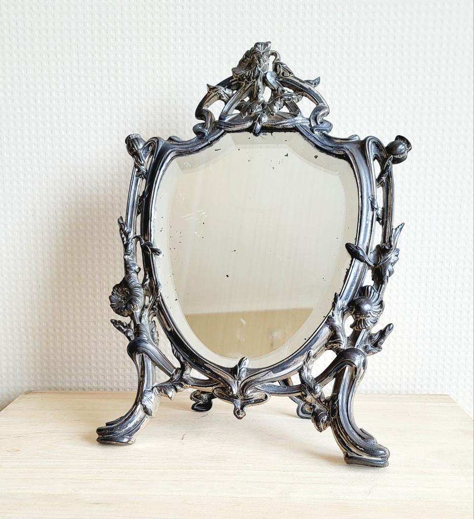 Magnifique miroir de table ancien de style Jugendstil !, Antiquités & Art, Antiquités | Miroirs, Enlèvement ou Envoi