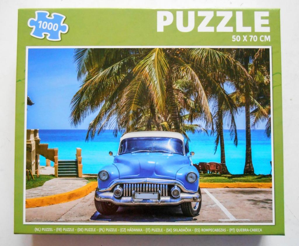 Puzzle Oldtimer sur une plage cubaine - 1000 pièces, Envoi, 500 à 1500 pièces, Comme neuf, Puzzle