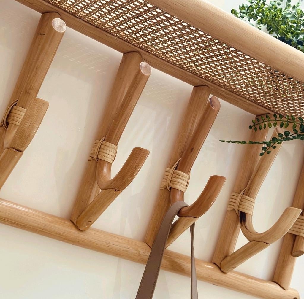 Vintage rotan kapstok bamboe, Huis en Inrichting, Woonaccessoires | Kapstokken, Ophalen