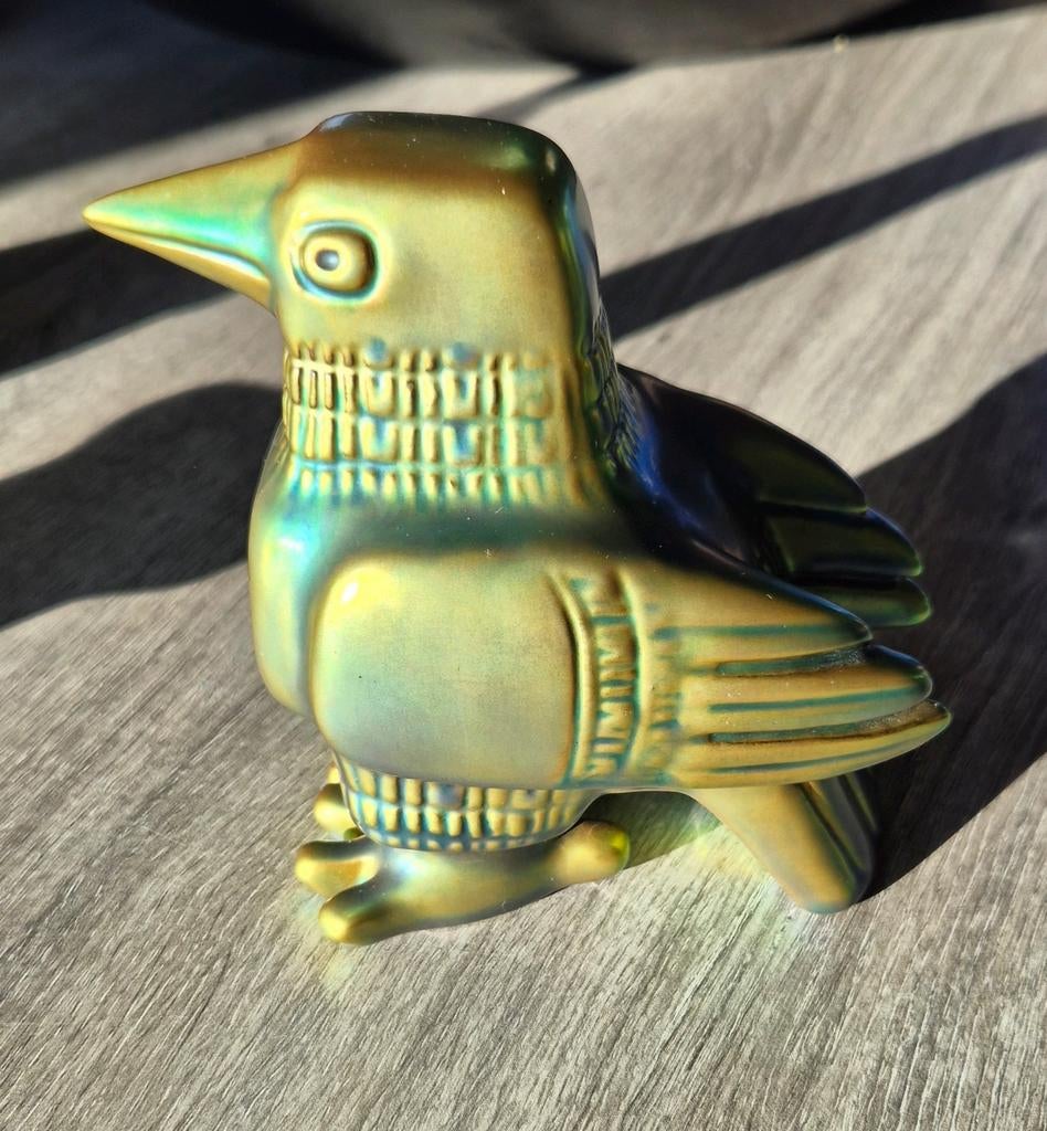 Bird Figure, Zsolnay, Pécs, Hungary, Eosin Glaze, 1960, Antiek en Kunst, Ophalen of Verzenden