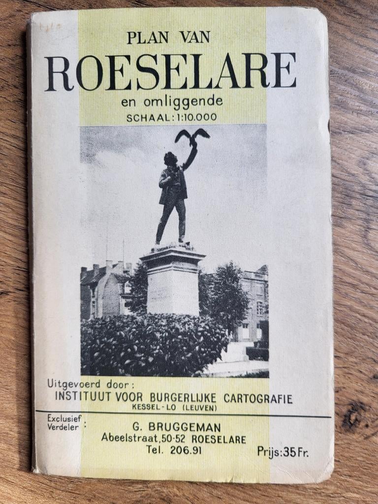 Oud stadsplan Roeselare, Ophalen of Verzenden, Gebruikt