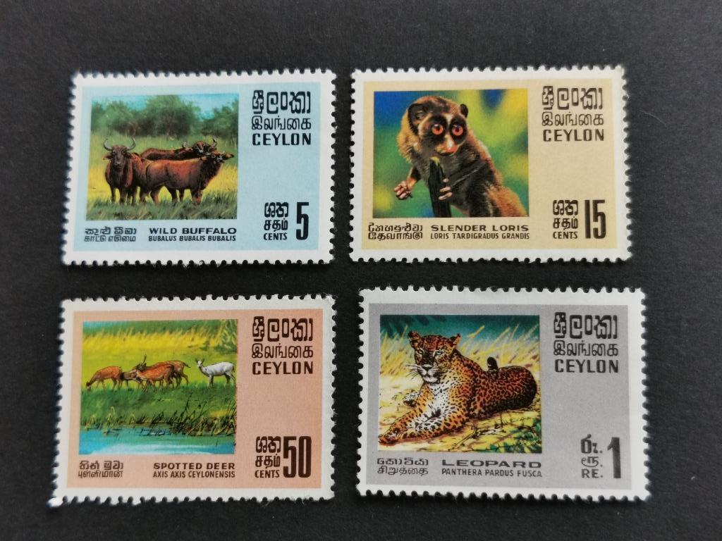 Ceylon 1970 - wilde dieren - buffel, damhert, luipaard  **, Ophalen of Verzenden, Postfris, Zuid-Azië