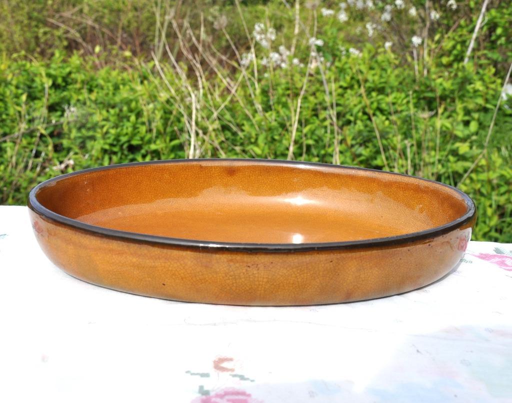 plat terre cuite  ovale pour cuisson au four, Maison & Meubles, Enlèvement ou Envoi, Utilisé, Poterie, Récipient(s)