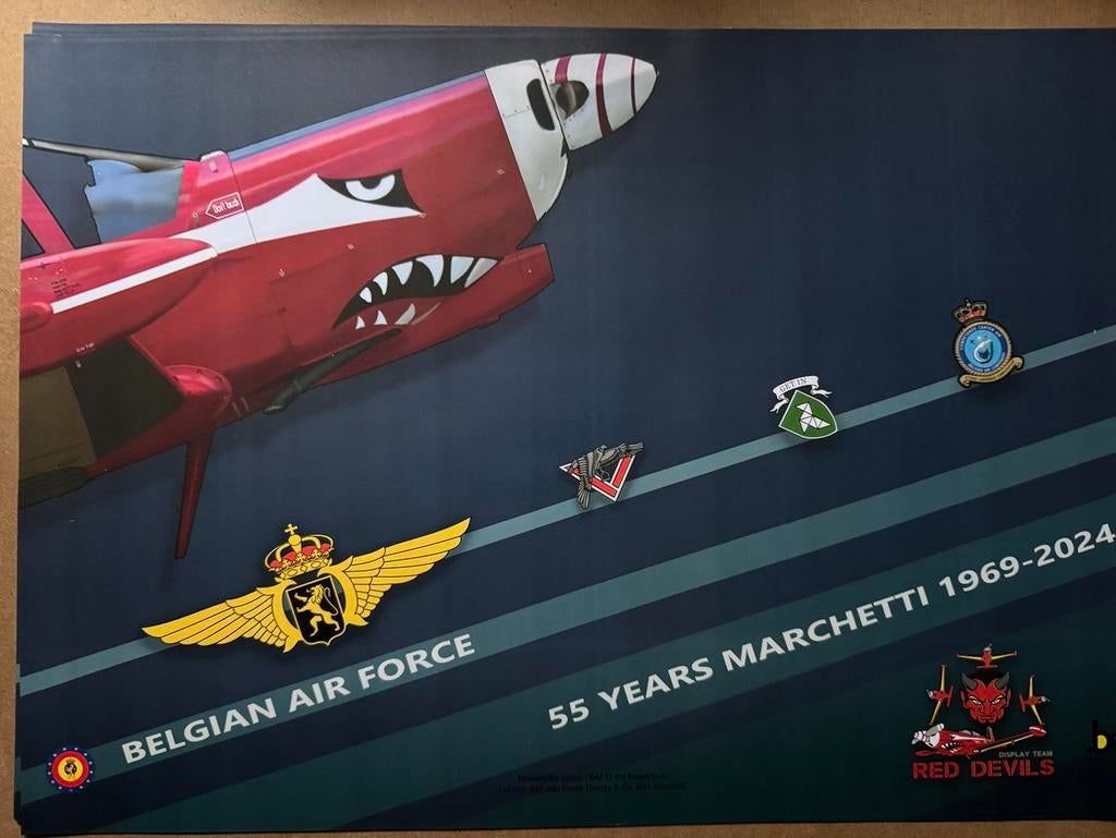 Poster Belgian Air Force - Red Devils, Verzamelen, Militaria | Algemeen, Ophalen of Verzenden