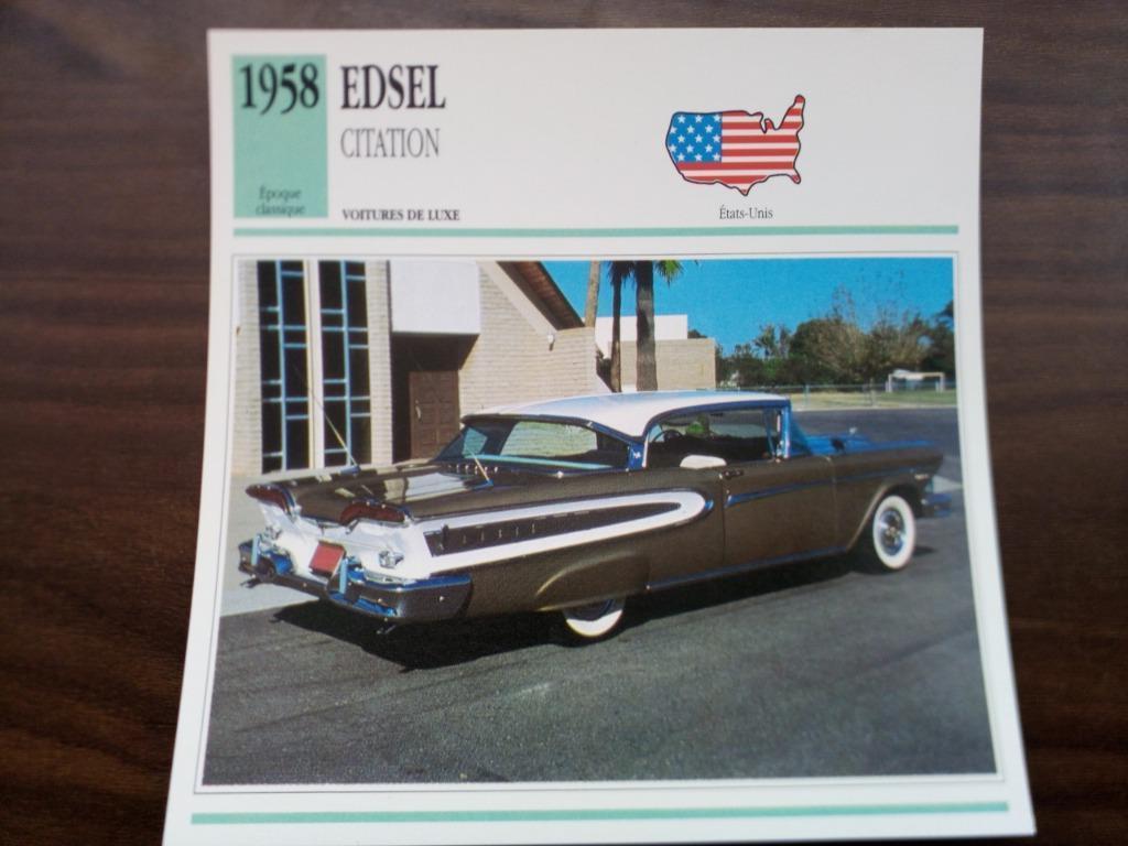 Edsel, Excalibur, Gaylord, General Motors, Hudson - Fiches, Ophalen of Verzenden, Zo goed als nieuw, Auto's