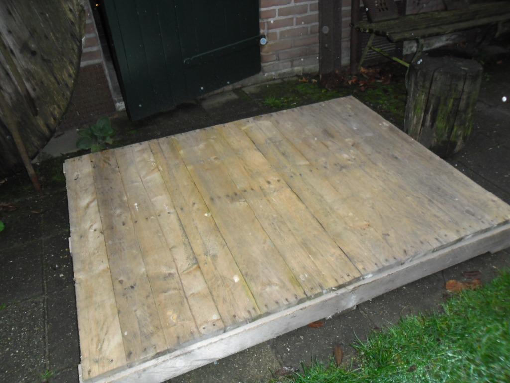 Houten vlonder . 140x105cm . Zeer degelijk, Ophalen, Zo goed als nieuw, Hout