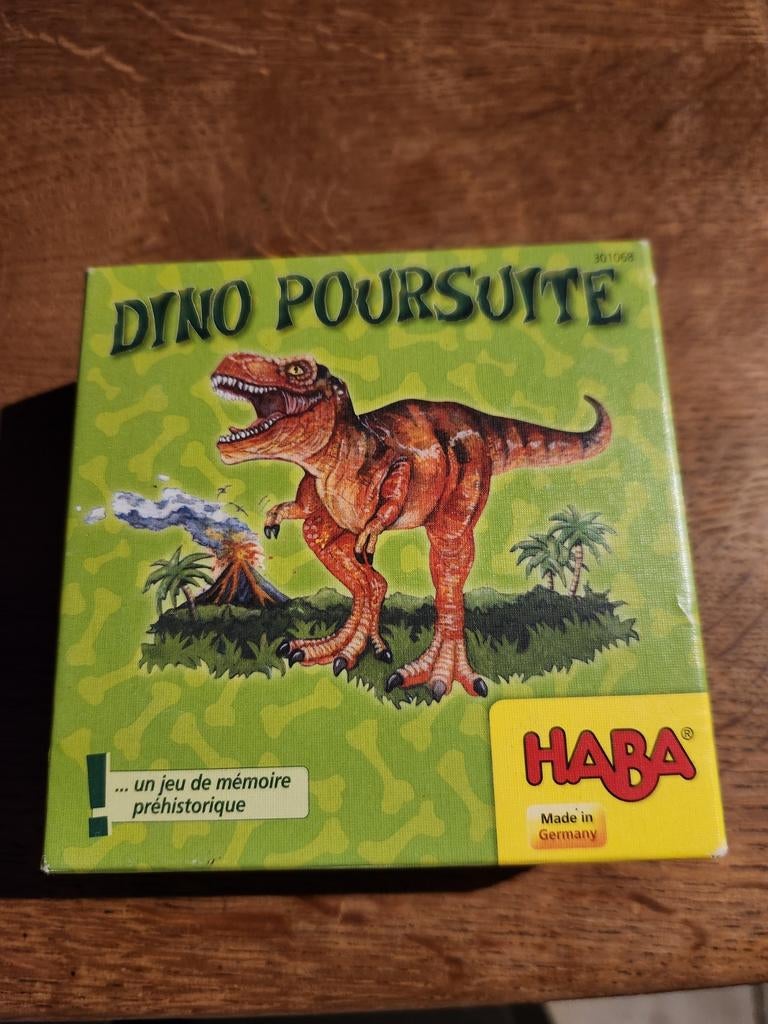 Jeu HABA "Dino poursuite", Hobby & Loisirs créatifs, Jeux de société | Jeux de cartes, Comme neuf, 1 ou 2 joueurs, Trois ou quatre joueurs