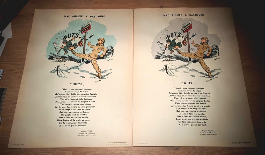 Superbe affiche original NUTS Bastogne Bataille des Ardennes, Collections, Objets militaires | Seconde Guerre mondiale, Enlèvement ou Envoi