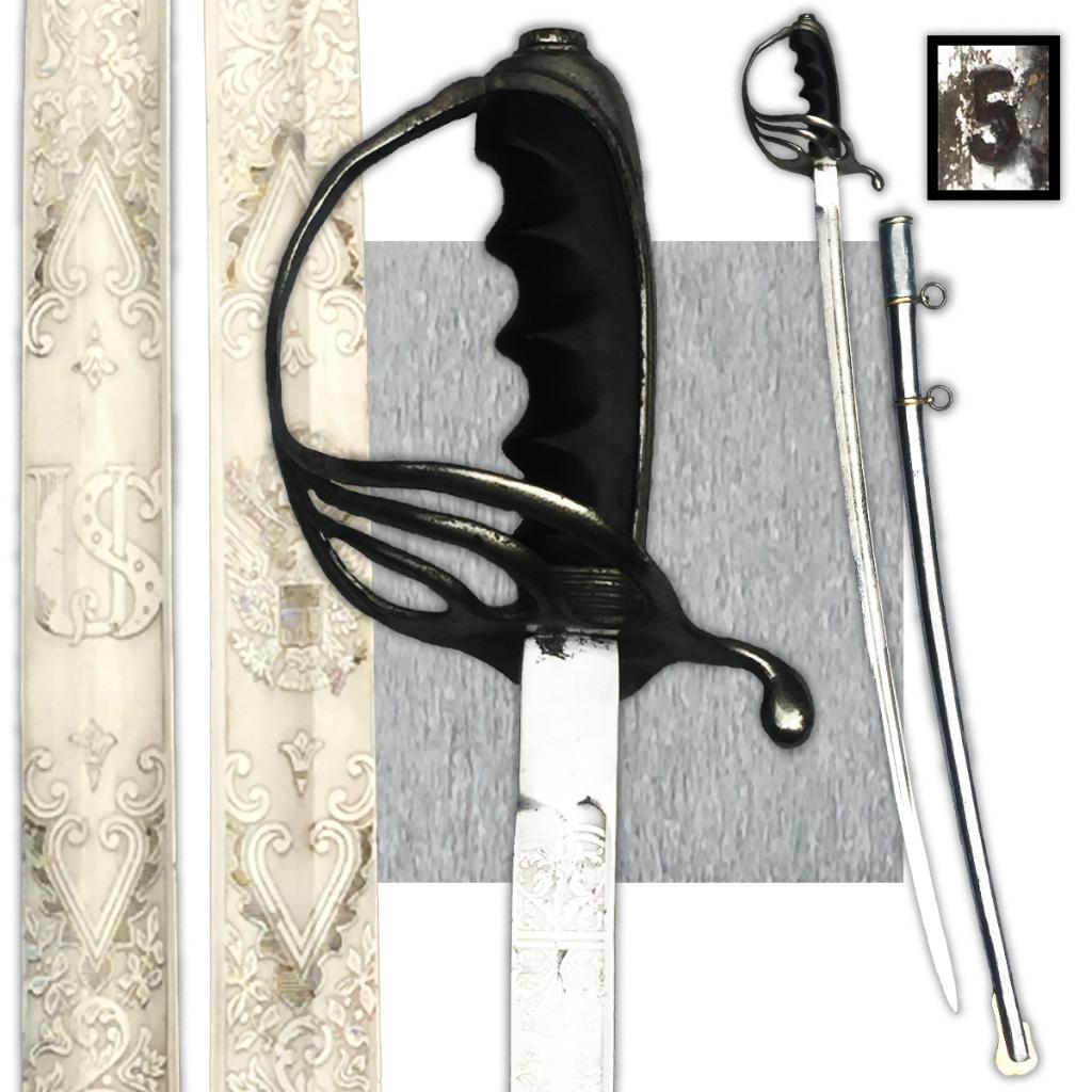 🚨Rare sabre américain US M1902 : WW1 '' 5 '' ORIGINAL, Collections, Envoi, Armée de terre, Épée ou sabre