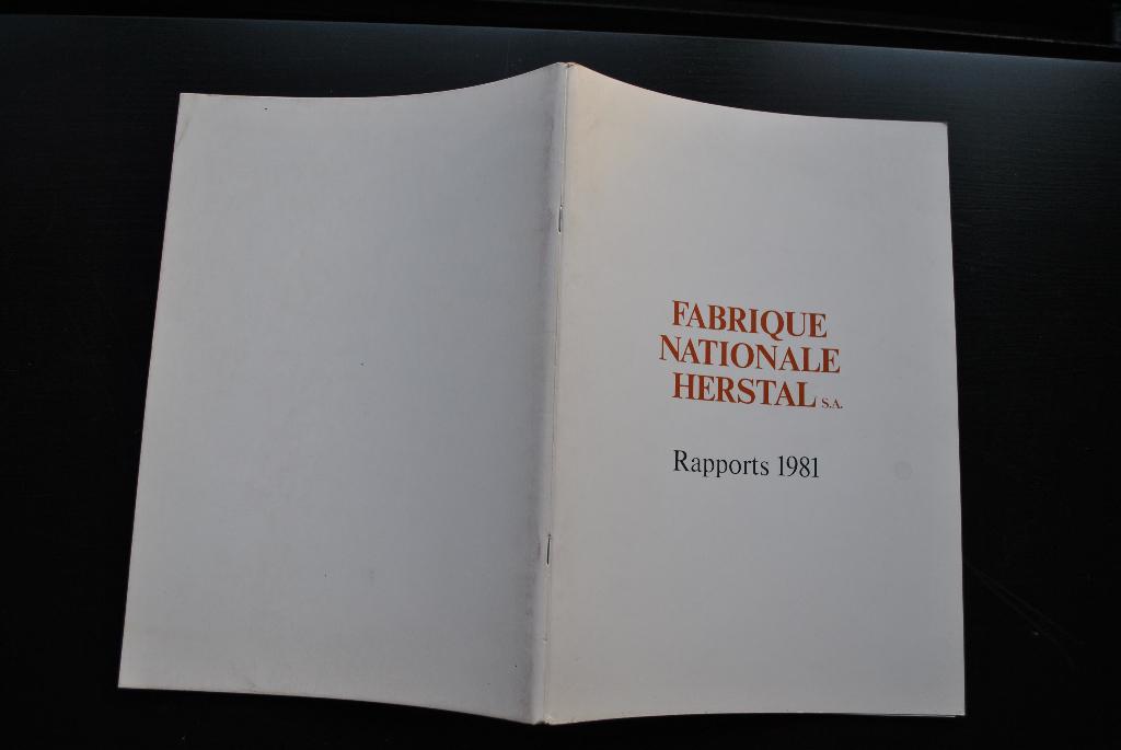 Fabrique Nationale HERSTAL SA Rapports 1981 FN Liège RARE, Ophalen of Verzenden, 20e eeuw of later, Gelezen