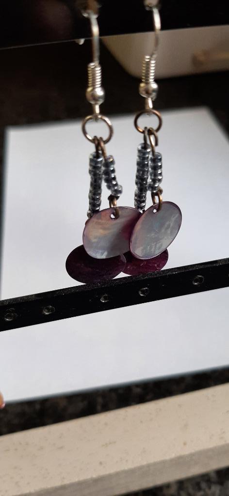 oorringen handgemaakt, Bijoux, Sacs & Beauté, Boucles d'oreilles, Neuf, Gris, Enlèvement ou Envoi, Autres matériaux