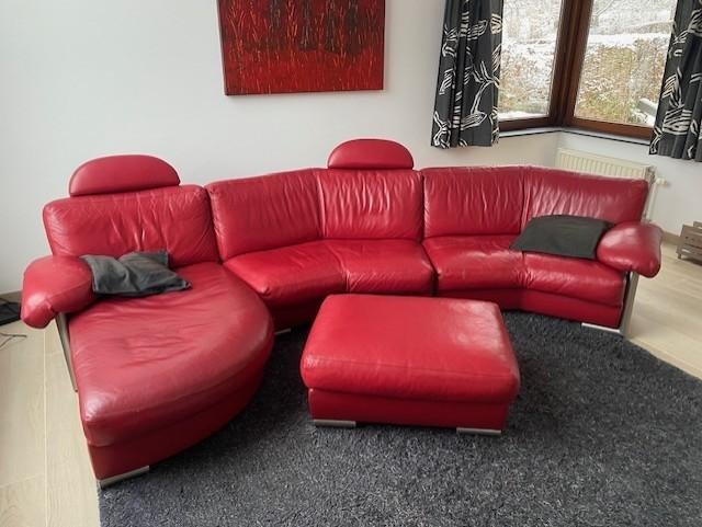 Design salon met chaise longue - Zwitsers merk Artenova, Ophalen, 125 tot 150 cm, 300 cm of meer, Zo goed als nieuw