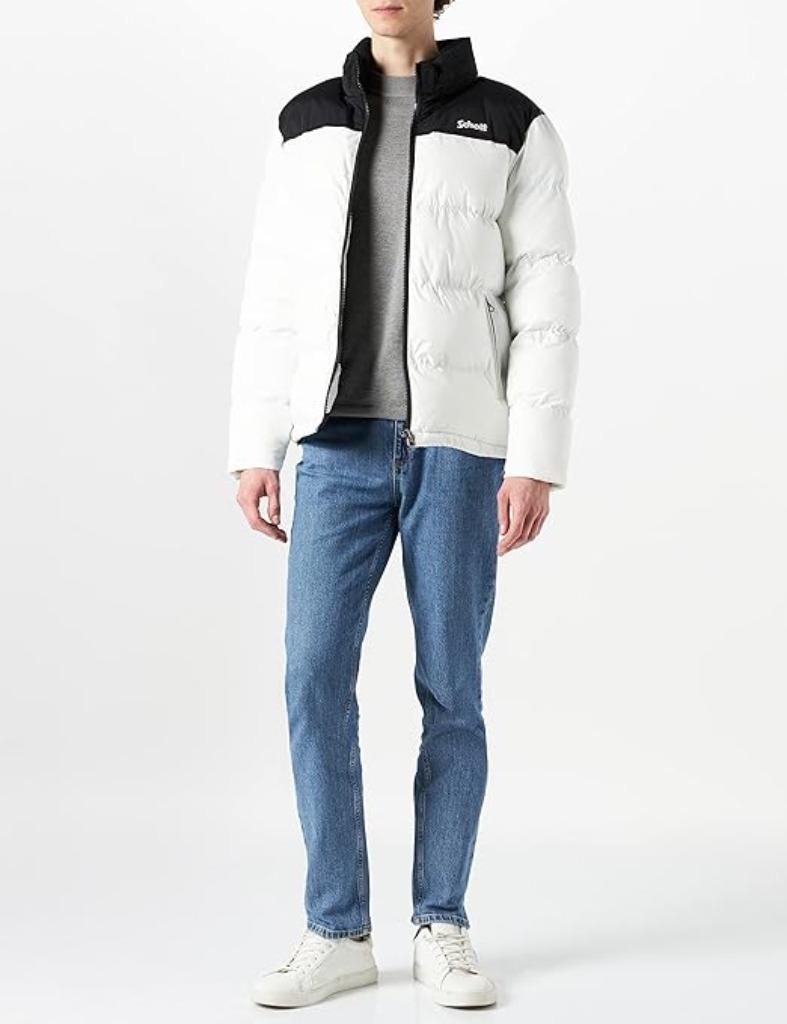 Schott NYC | voor heren | winterjas | Wit | Nieuw, -, Verzenden, Wit, -