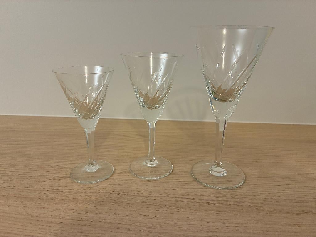 Verres à vin vintage, vaisselle en verre à champagne, Maison & Meubles, Enlèvement, Utilisé