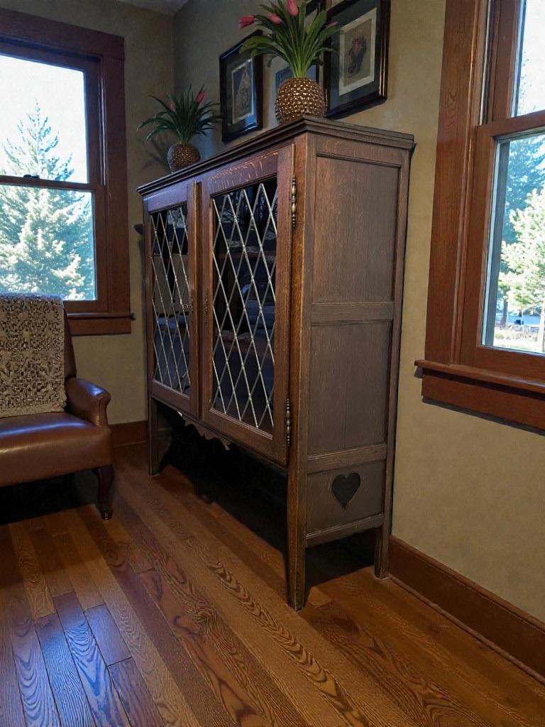 Armoire/commode vintage en bois avec verre au bordeaux, Enlèvement ou Envoi