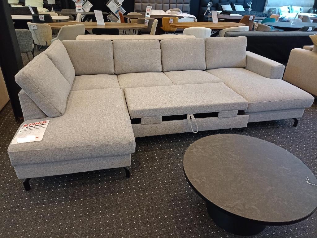 3I Hoeksalons Diano NIEUW Grijs stof 304x198x148cm +Levering, Huis en Inrichting, Ophalen, Nieuw, Eén, Stof