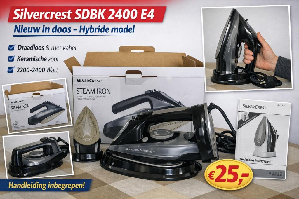 Silvercrest stoomstrijkijzer Nieuw– Hybride model, Elektronische apparatuur, Ophalen, Nieuw, Draadloos strijkijzer