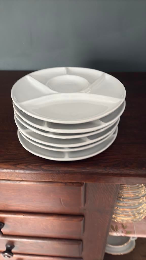 6 assiettes a fondue, Antiek en Kunst, Antiek | Servies compleet, Ophalen of Verzenden