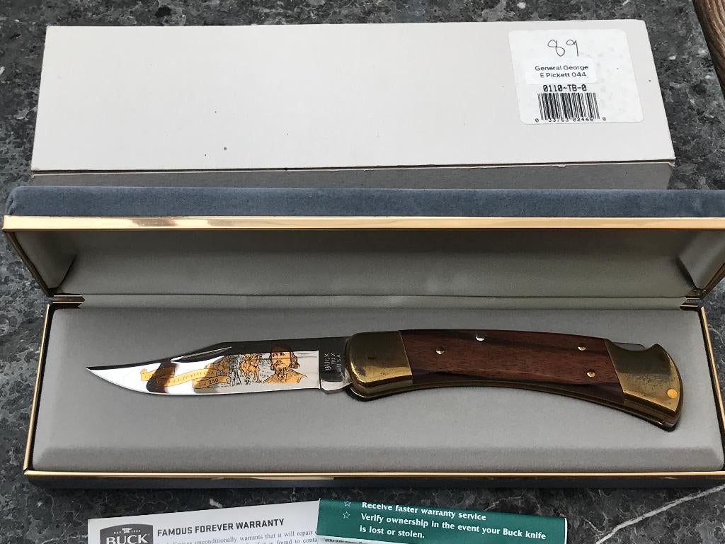 Buck 110, 1990, General George EPickett gravure commémorativ, Enlèvement ou Envoi, Comme neuf