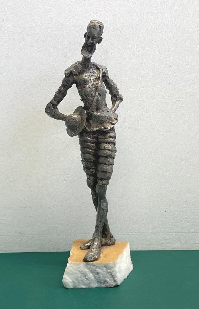 Ernest Patris Statue de Don Quichotte en étain, Statue, Enlèvement ou Envoi, Art deco, Fait main