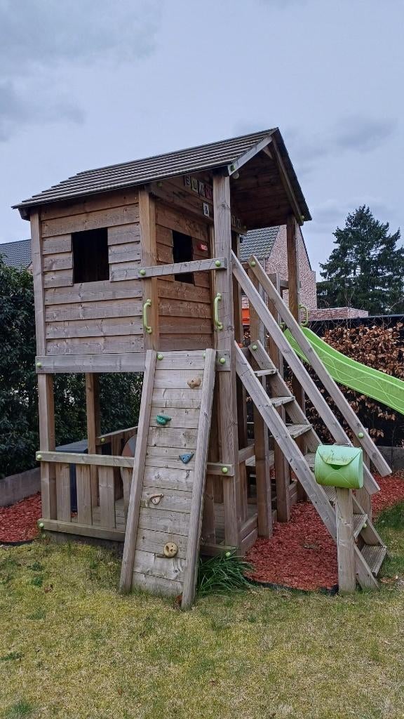 Kidsplay buitenspeeltuin in hout, Kinderen en Baby's, Speelgoed | Buiten | Speelhuisjes, Ophalen, Gebruikt, Hout