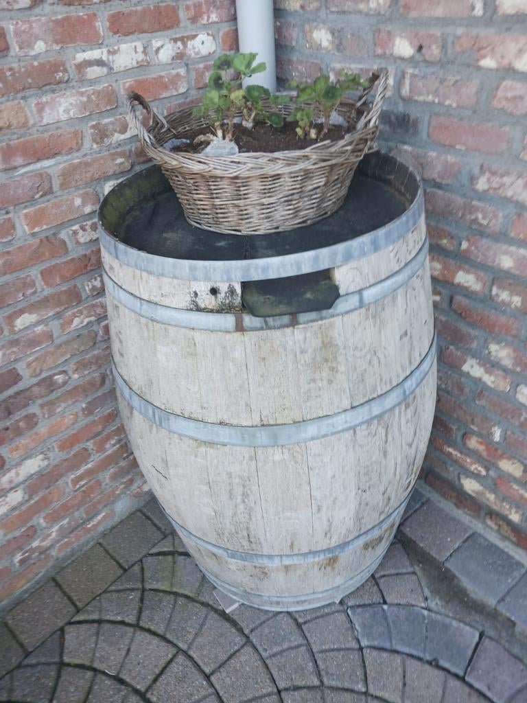 Ton in eik, Tuin en Terras, Regentonnen, Ophalen, Gebruikt, Hout